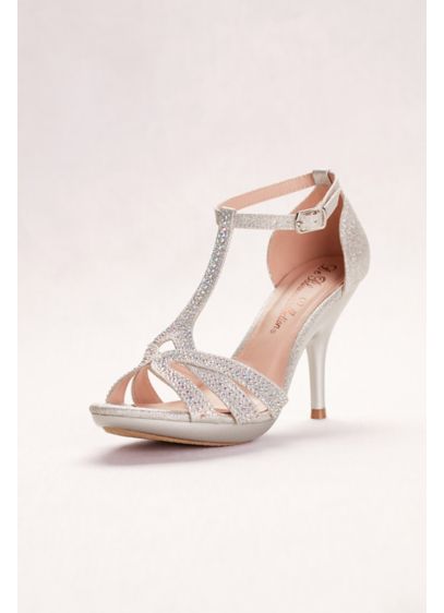 Glitter Embellished High Heel Sandals | David's Bridal